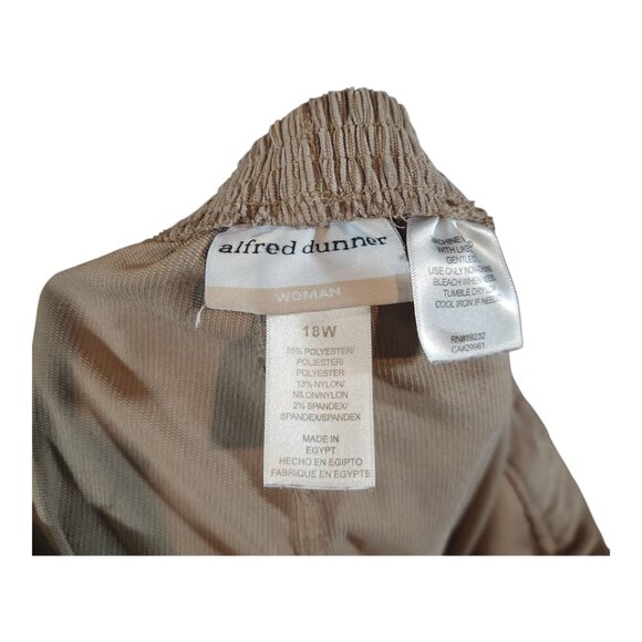 Alfred Dunner Beige Flat Front Pull-on Straight Leg Corduroy Pants Women's 18W - Picture 8 of 8